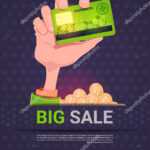 Hand Holding Credit Card Over Big Sale St. Patrick Day Inside Credit Card Templates For Sale