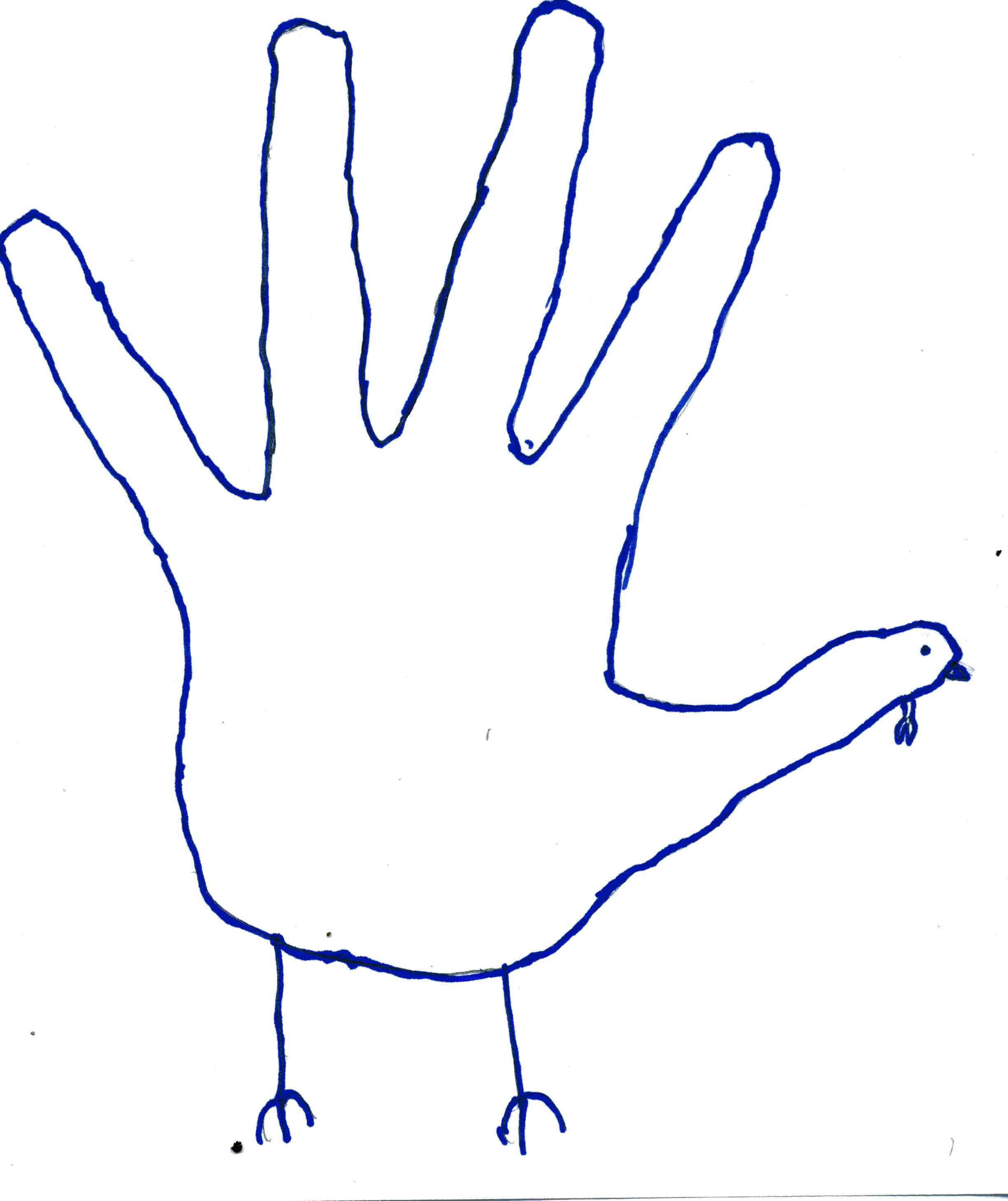 Hand Turkey Drawing Template At Paintingvalley | Explore Intended For Blank Turkey Template