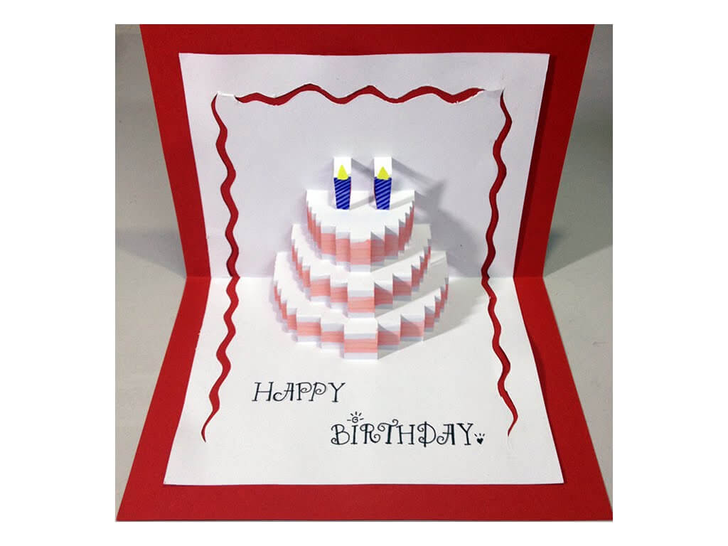 Happy Birthday Cake – Pop Up Card Tutorial – Free Cake Videos Intended For Happy Birthday Pop Up Card Free Template