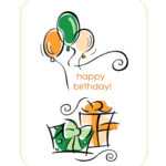 Happy Birthday Card (With Balloons, Quarter Fold) In Foldable Card Template Word