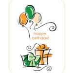 Happy Birthday Card (With Balloons, Quarter-Fold) regarding Quarter Fold Birthday Card Template