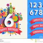 Happy Birthday Greeting Card Number Set Template Stock Within Greeting Card Template Powerpoint