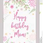 Happy Birthday Mom! Greeting Card Stock Vector Inside Mom Birthday Card Template