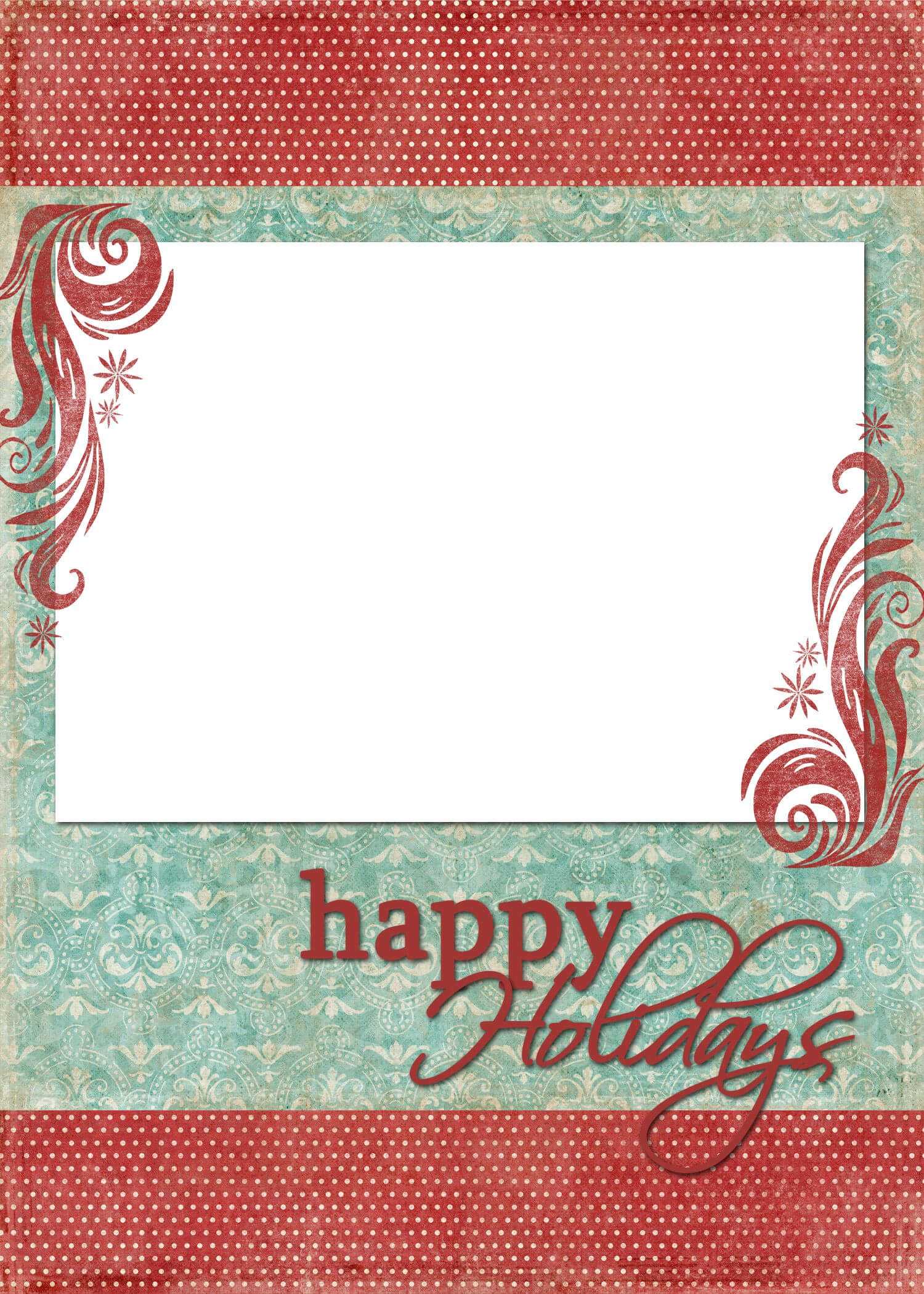 Happy Holidays Blue Red | Freebies :) | Christmas Card Regarding Happy Holidays Card Template