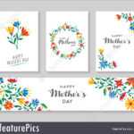 Happy Mother's Day Card And Label Floral Set Stock Within Mothers Day Card Templates