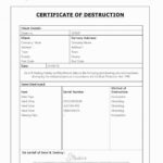 Hard Drive Destruction Certificate Template Pertaining To Hard Drive Destruction Certificate Template