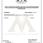 Harry Potter O.w.l's Certificate Blank Template! | Harry Throughout Harry Potter Certificate Template