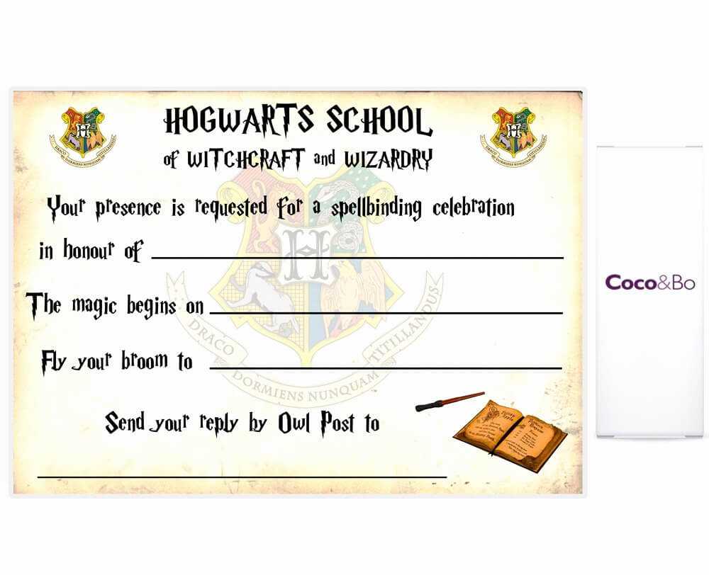 Harry Potter Party Invitation Template Best Of Free Pertaining To Harry Potter Certificate Template