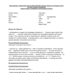 Head Start Evaluation Template With Regard To Speech And Language Report Template