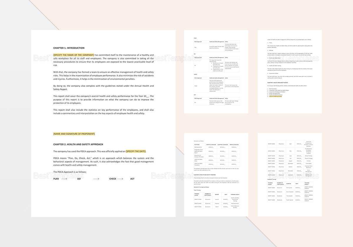 Health And Safety Annual Report Template Inside Annual Health And Safety Report Template