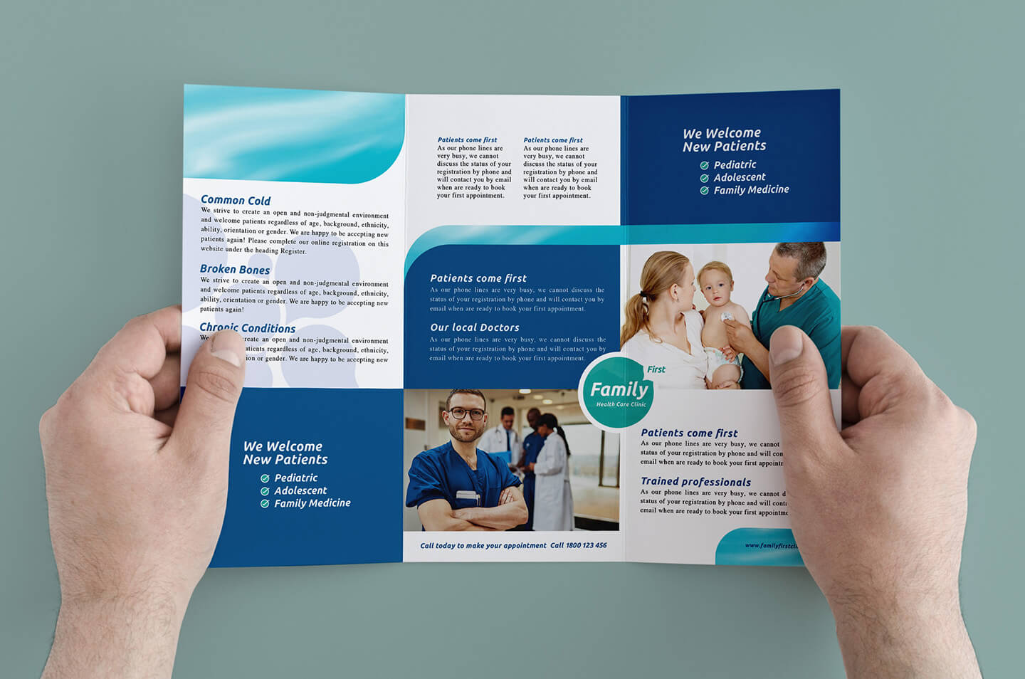 Healthcare Clinic Tri Fold Brochure Template In Psd, Ai With Welcome Brochure Template
