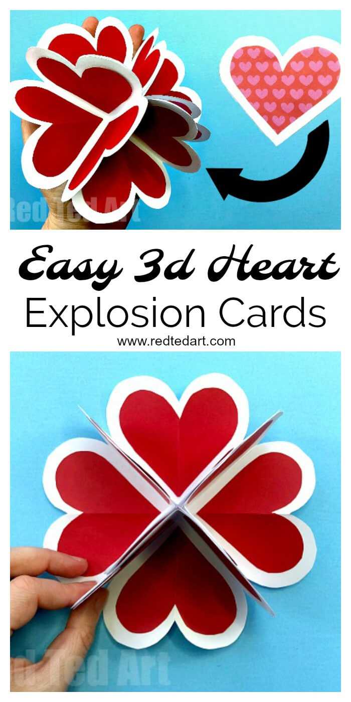 Heart Pop Up Valentine Card – Red Ted Art With Heart Pop Up Card Template Free