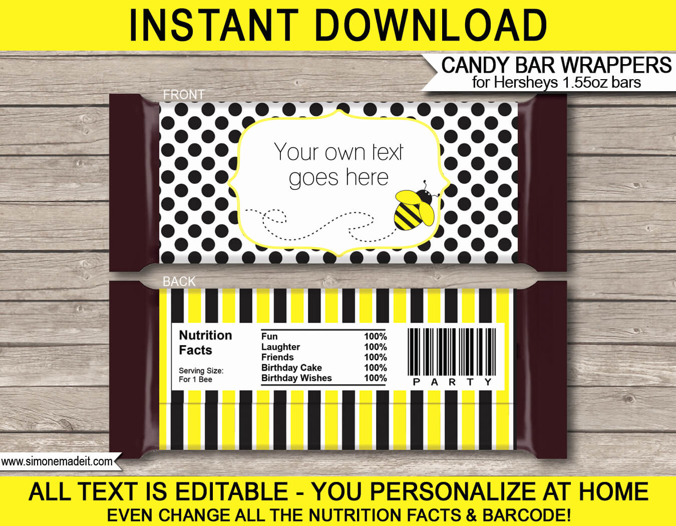 Hershey Bar Wrapper Template New Bee Hershey Candy Bar With Regard To Candy Bar Wrapper Template For Word