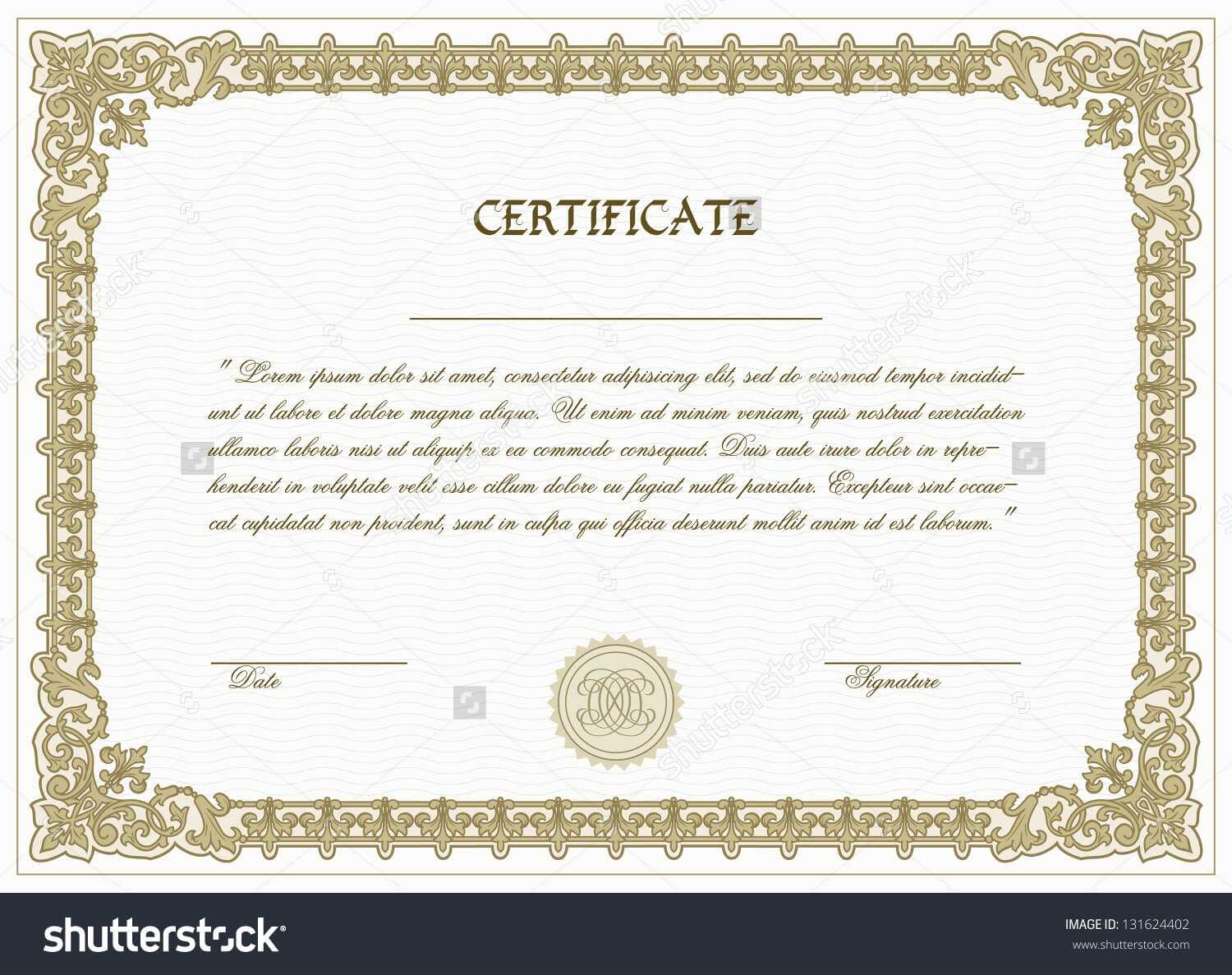 High Resolution High Res Printable Certificate Template Download Inside High Resolution Certificate Template