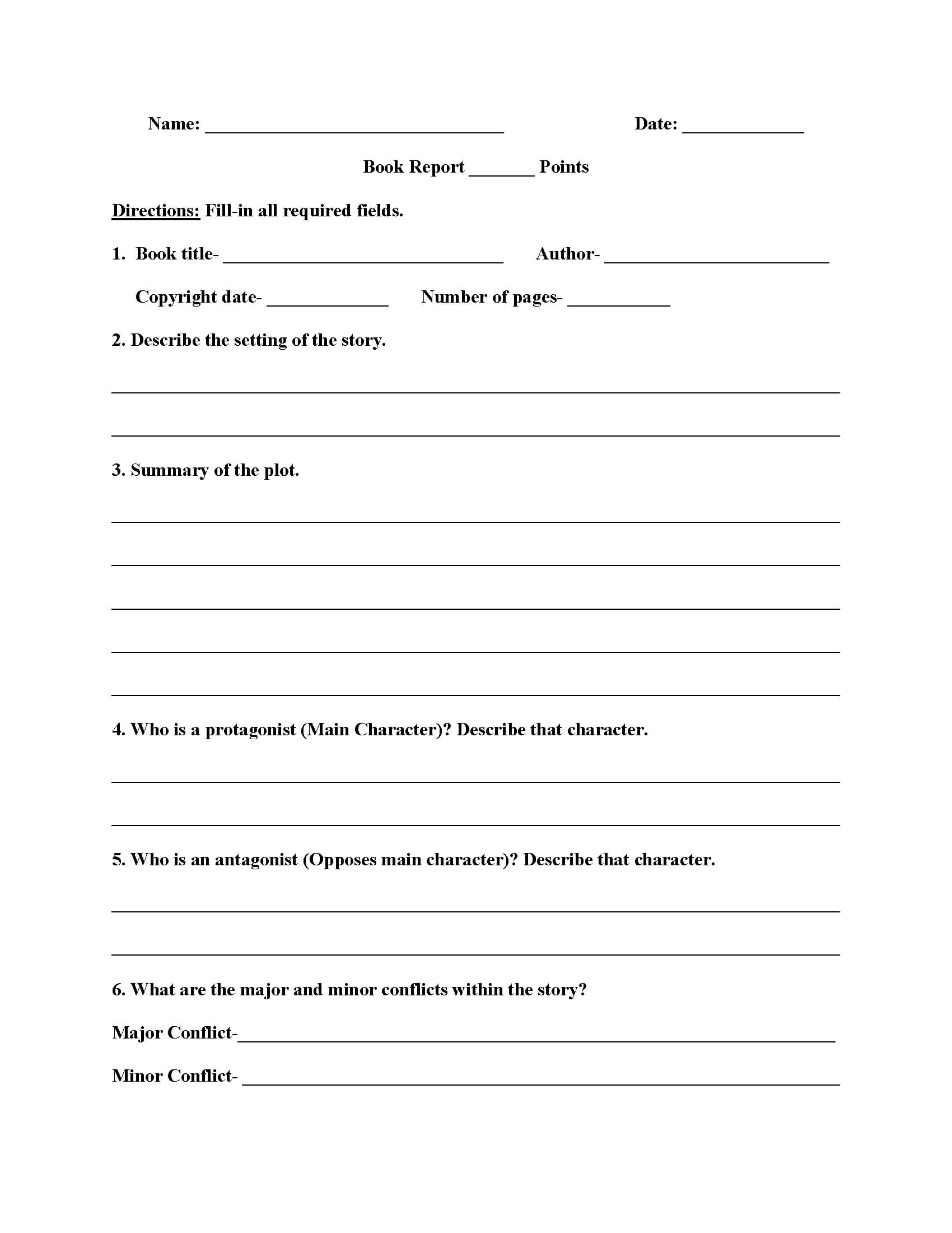 High School Book Report Worksheets | Education | High School Intended For Book Report Template High School