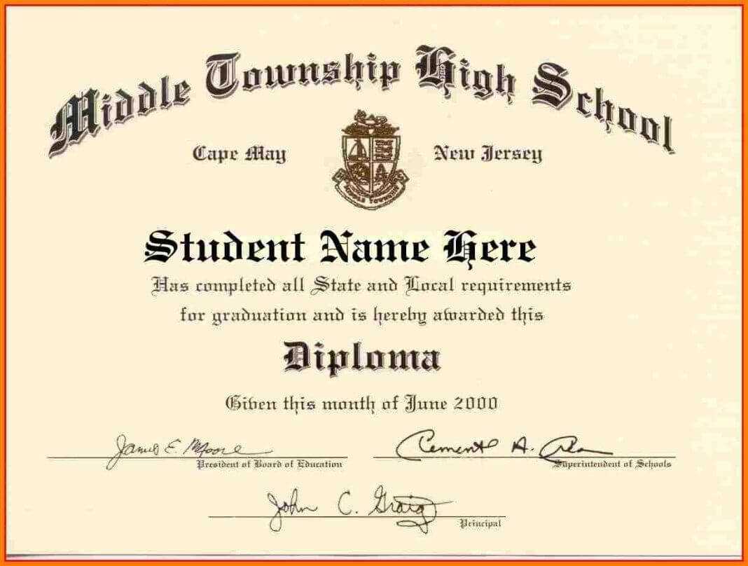 High School Diploma Template Word | James Williams | Free Throughout Graduation Certificate Template Word