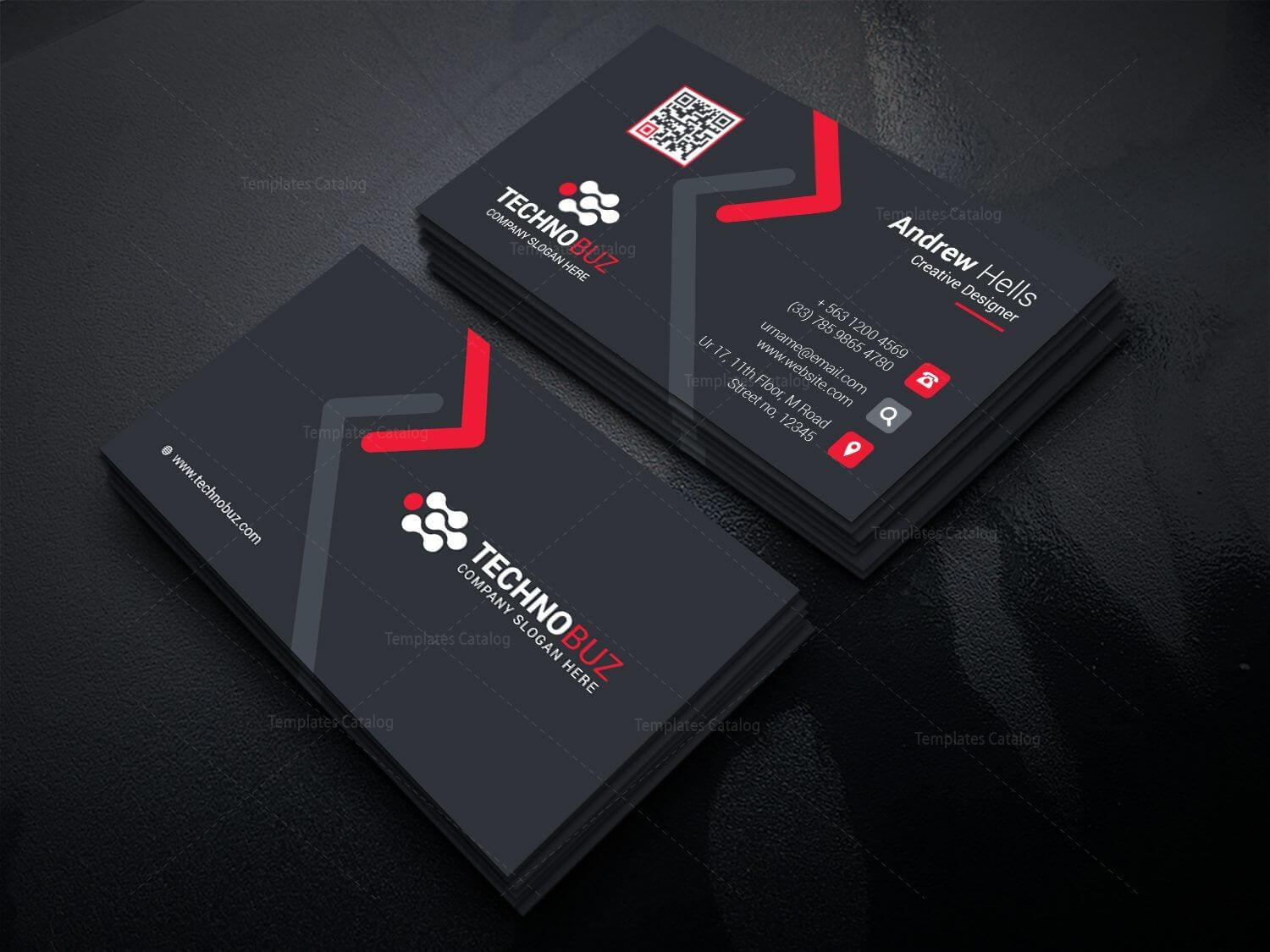 High Tech Company Business Card Template 000736 | Graphic Within Company Business Cards Templates