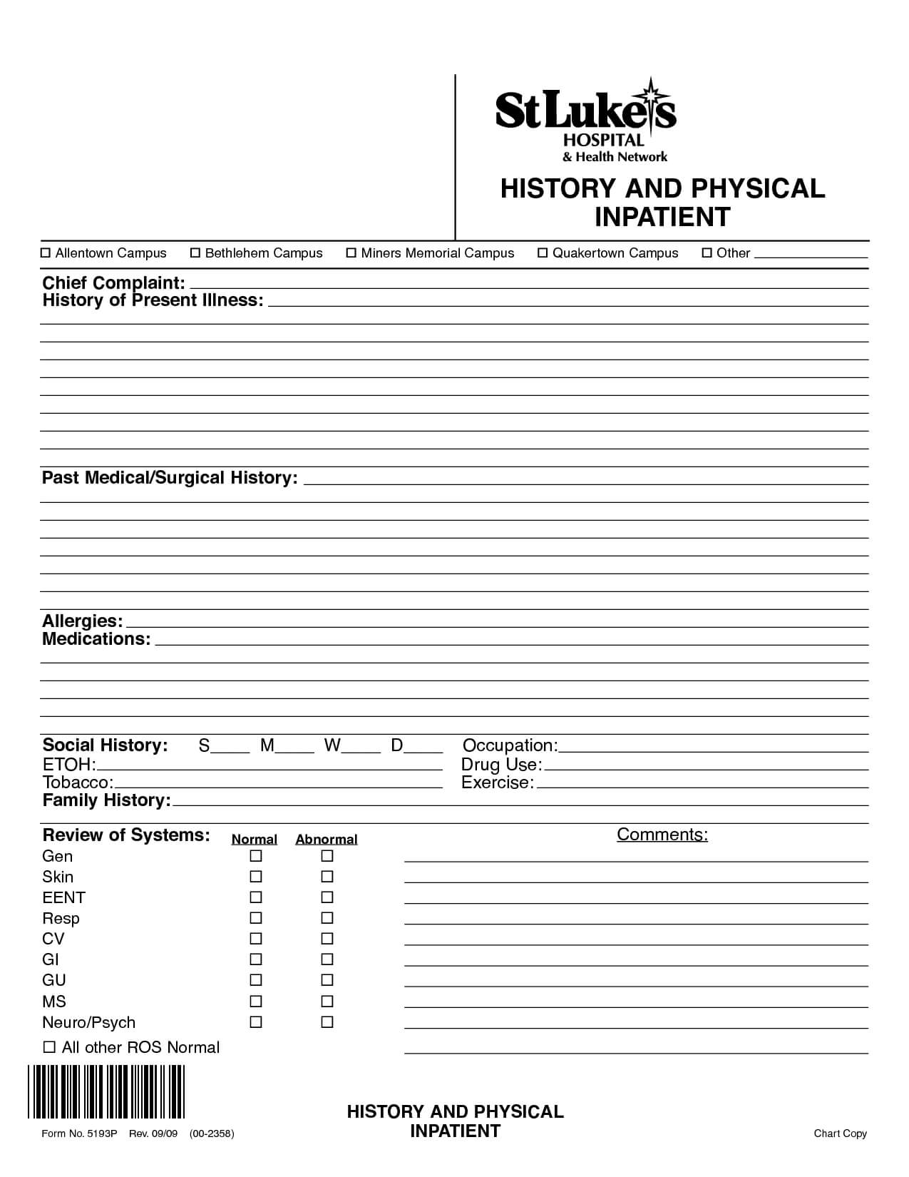 History And Physical Template | Doliquid Within History And Physical Template Word