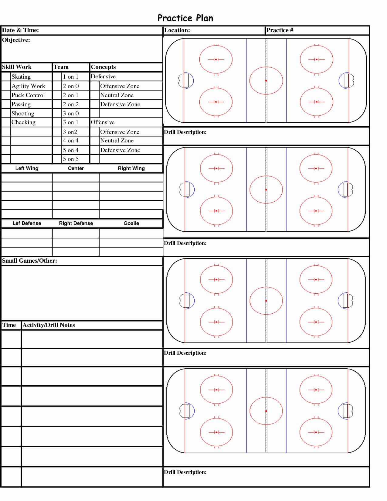 Hockey Practice Plan Template | Template Modern Design Inside Blank Hockey Practice Plan Template