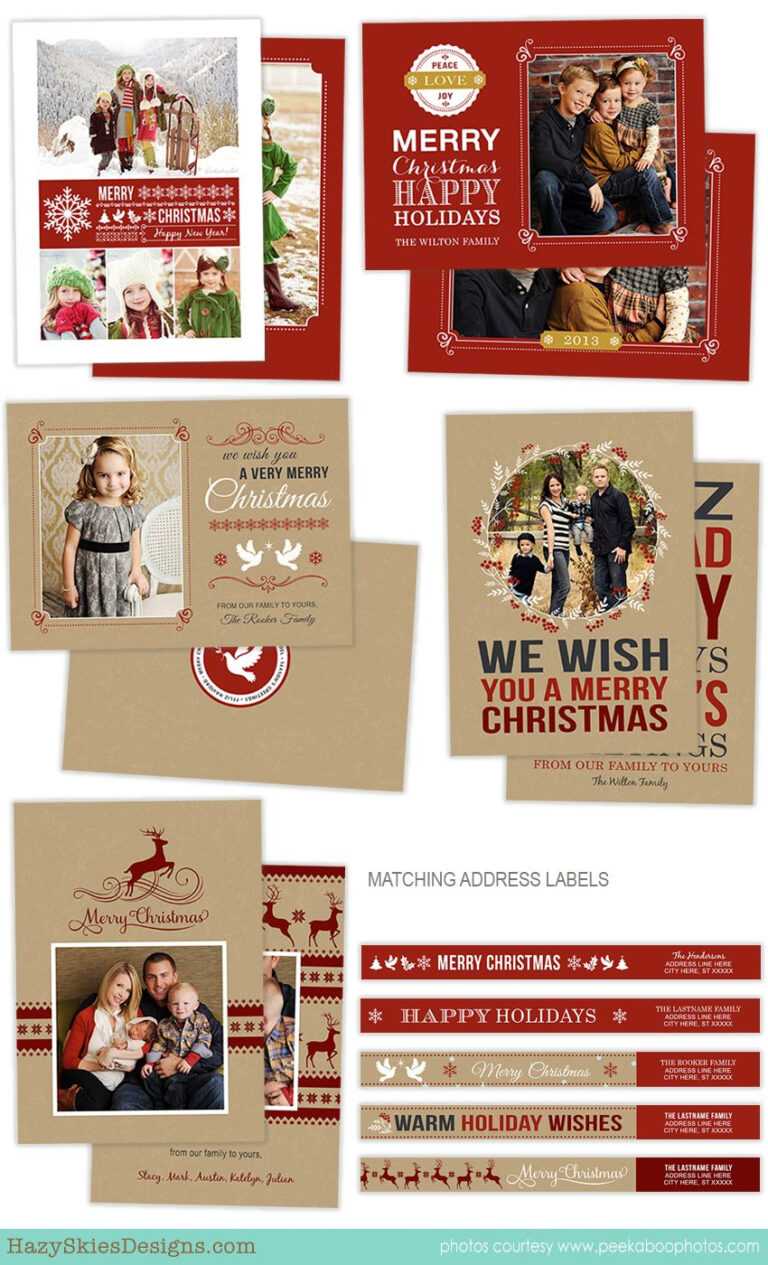 Holiday Card Photoshop Templates For Photographers in Christmas Photo