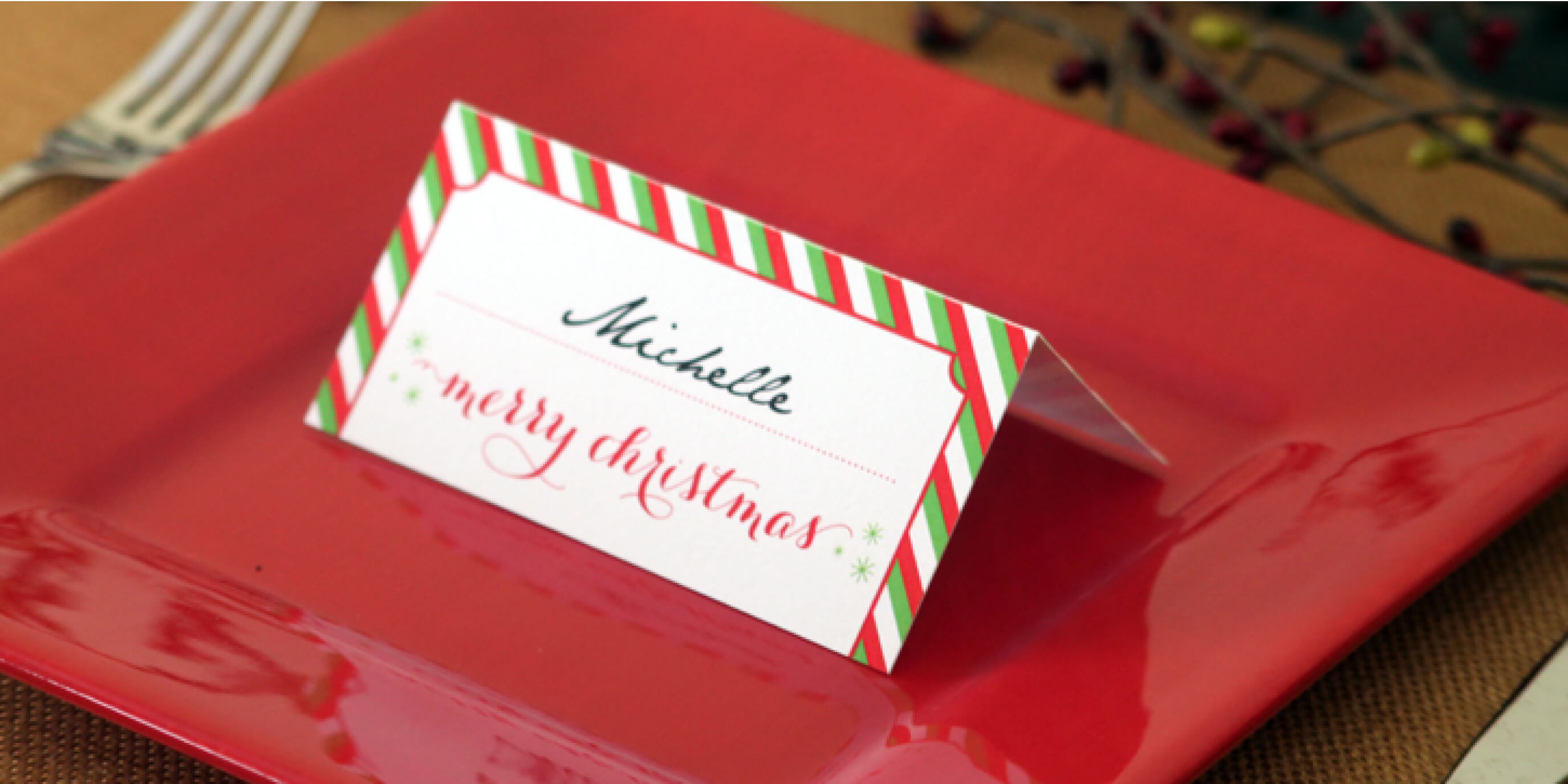 Holiday Place Card Diy Printable Intended For Christmas Table Place Cards Template