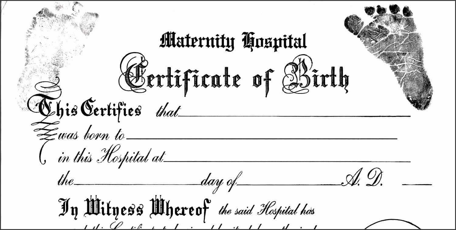 Home Birth Certificate Template Lovely Birth Certificate For Editable Birth Certificate Template