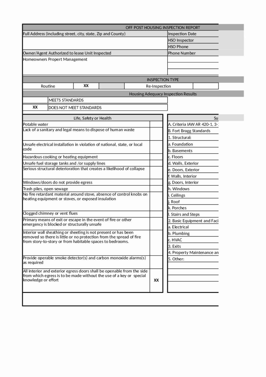 Home Inspection Report Template Elegant 2018 Home Inspection Pertaining To Property Management Inspection Report Template