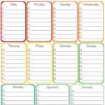 Home Management Binder – Cleaning Schedule | Organizing And Throughout Blank Cleaning Schedule Template