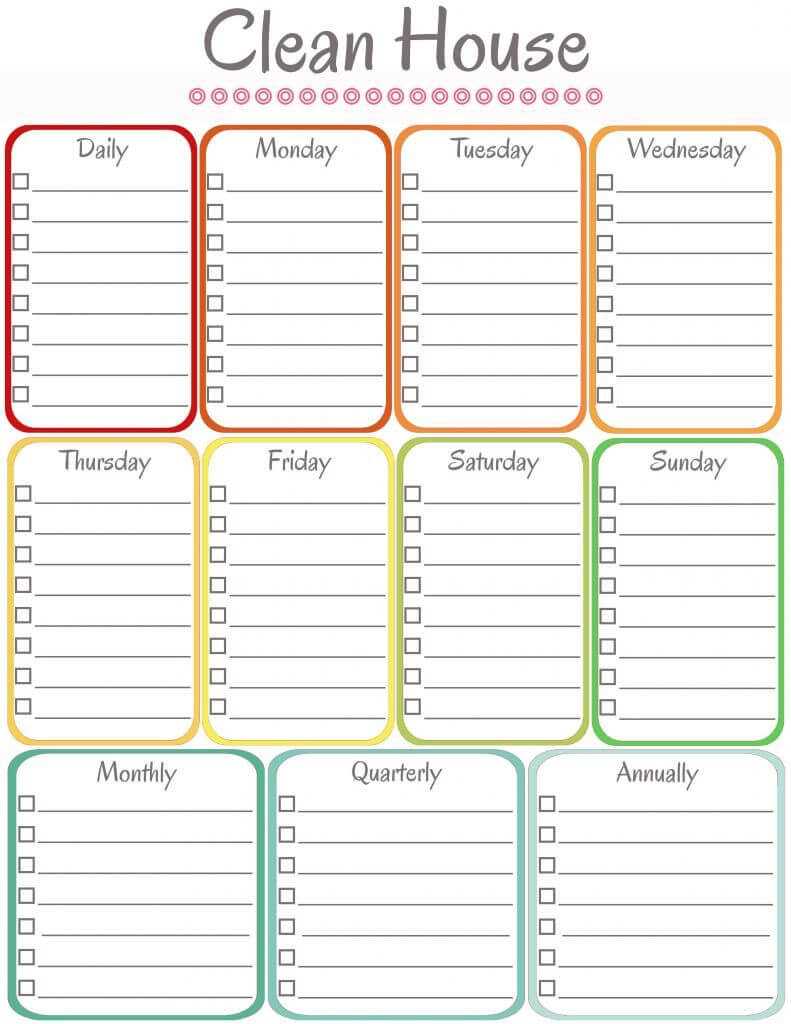 Home Management Binder – Cleaning Schedule | Organizing And Throughout Blank Cleaning Schedule Template