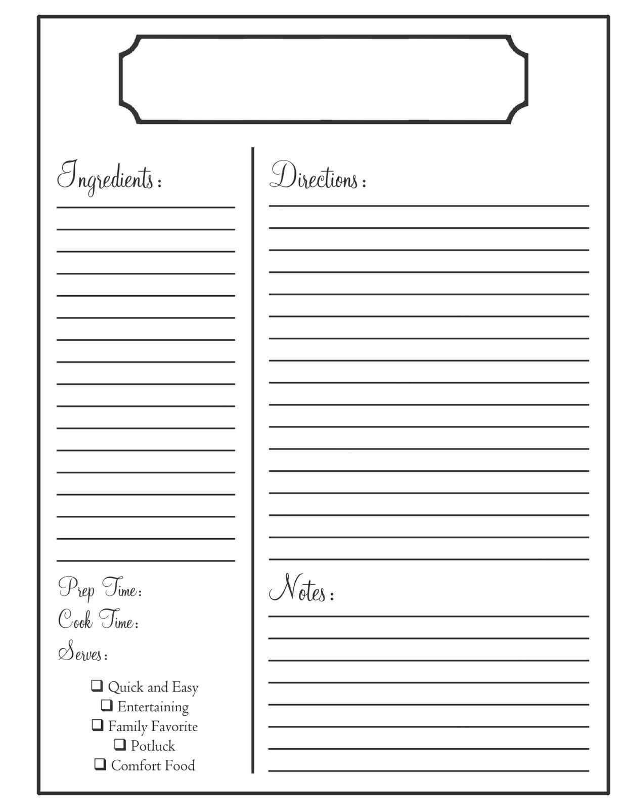 Home | Need To Know | Recipe Book Templates, Recipe Template Regarding Full Page Recipe Template For Word