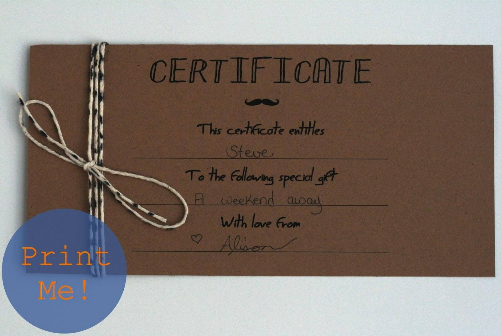 Homemade Gift Vouchers Templates – Top Image Gallery Site Intended For Homemade Gift Certificate Template