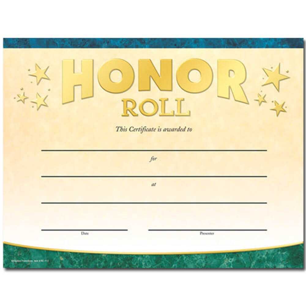 Honor Roll Gold Foil Stamped Certificates For Honor Roll Certificate Template