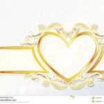 Horizontal Rococo Wedding Banner With Heart Emblem Stock Intended For Wedding Banner Design Templates