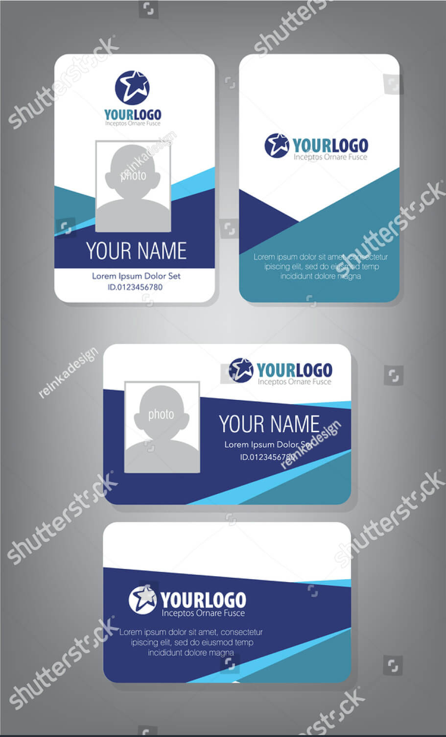 Horizontalvertical Id Card Design | Employee Id Card | Id For Employee Card Template Word