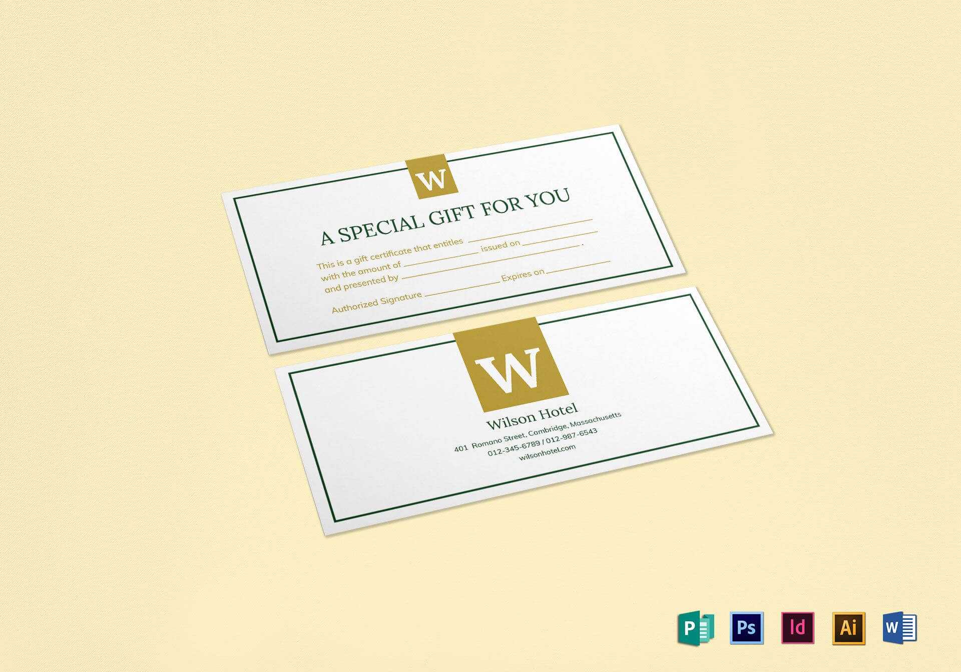 Hotel Gift Certificate Template Regarding Gift Certificate Template Indesign