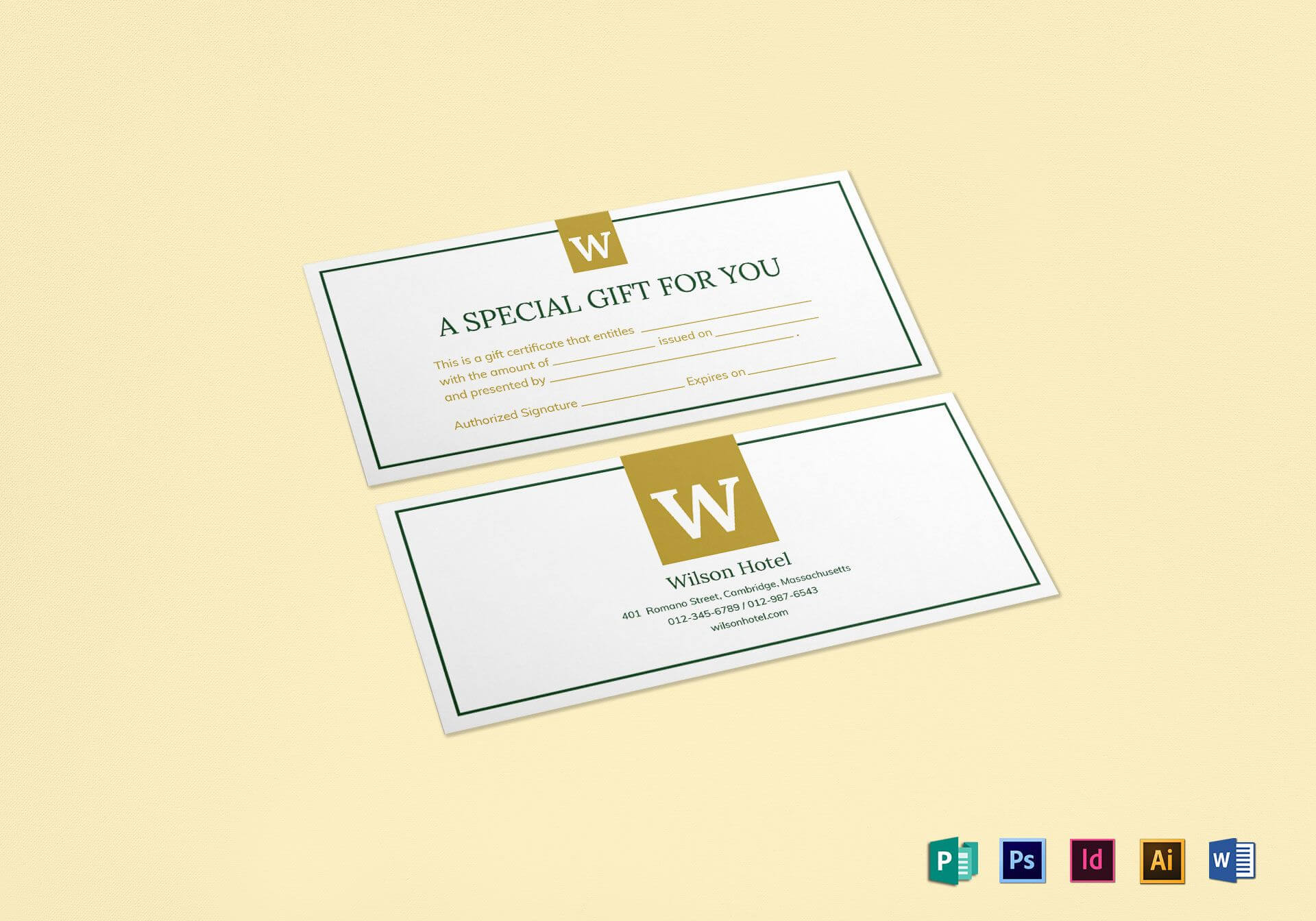 Hotel Gift Certificate Template Throughout Gift Certificate Template Publisher