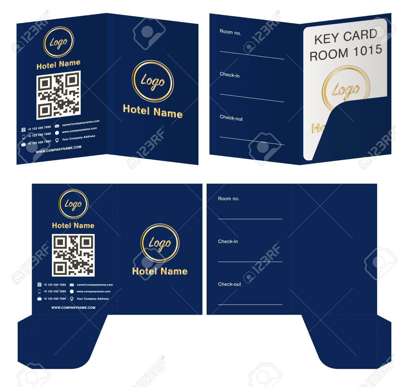 Hotel Key Card Holder Folder Package Template. For Hotel Key Card Template