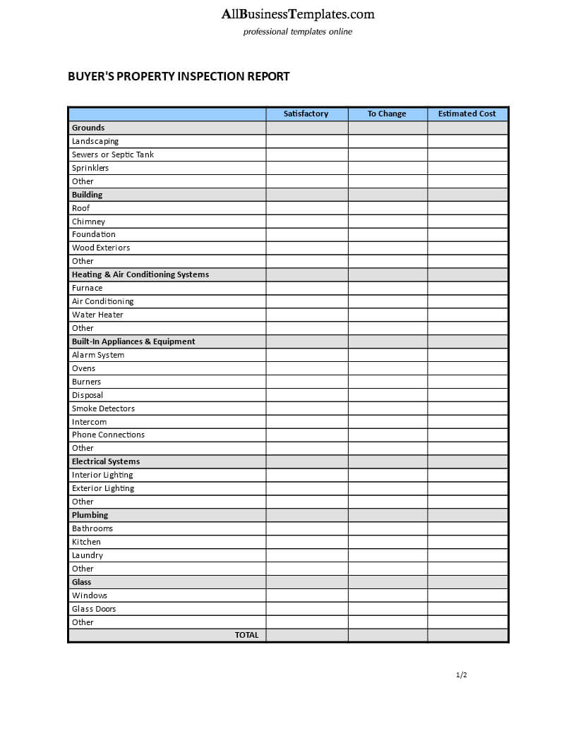 House Inspection Report Template Templates Professional Home Pertaining To Home Inspection Report Template Free