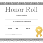 How To Craft A Professional Looking Honor Roll Certificate In Honor Roll Certificate Template