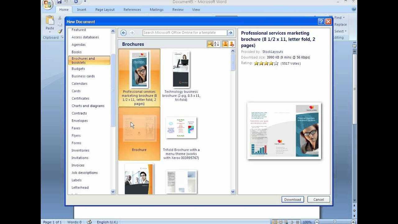 How To Create A Brochure With Microsoft Word 2007 In Brochure Templates For Word 2007