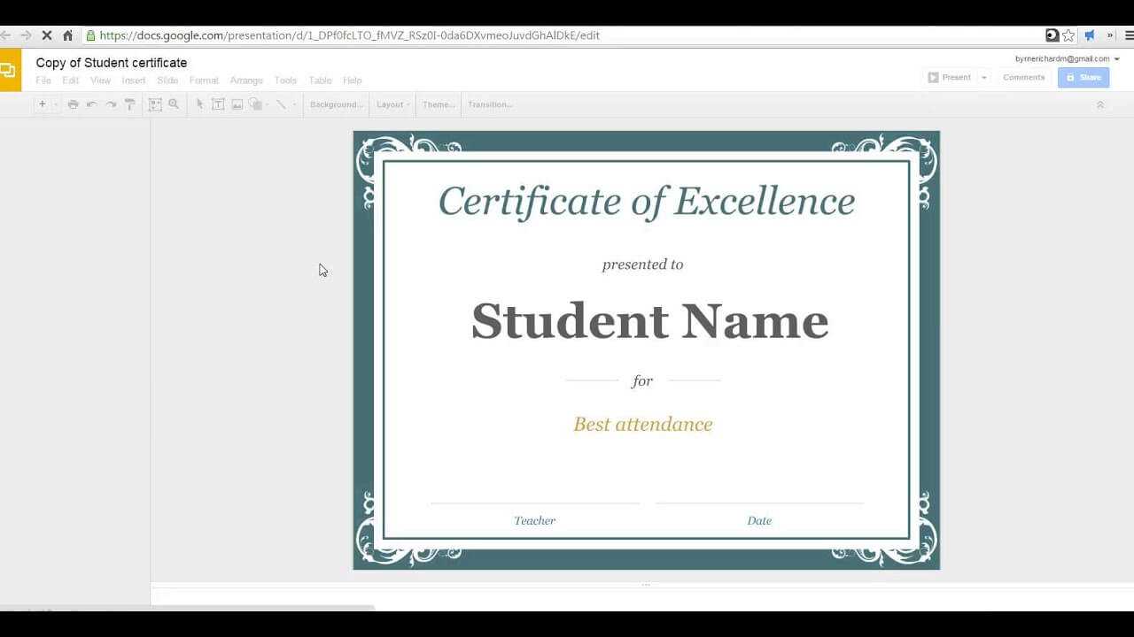 How To Create A Certificate In Google Slides Inside Choir Certificate Template