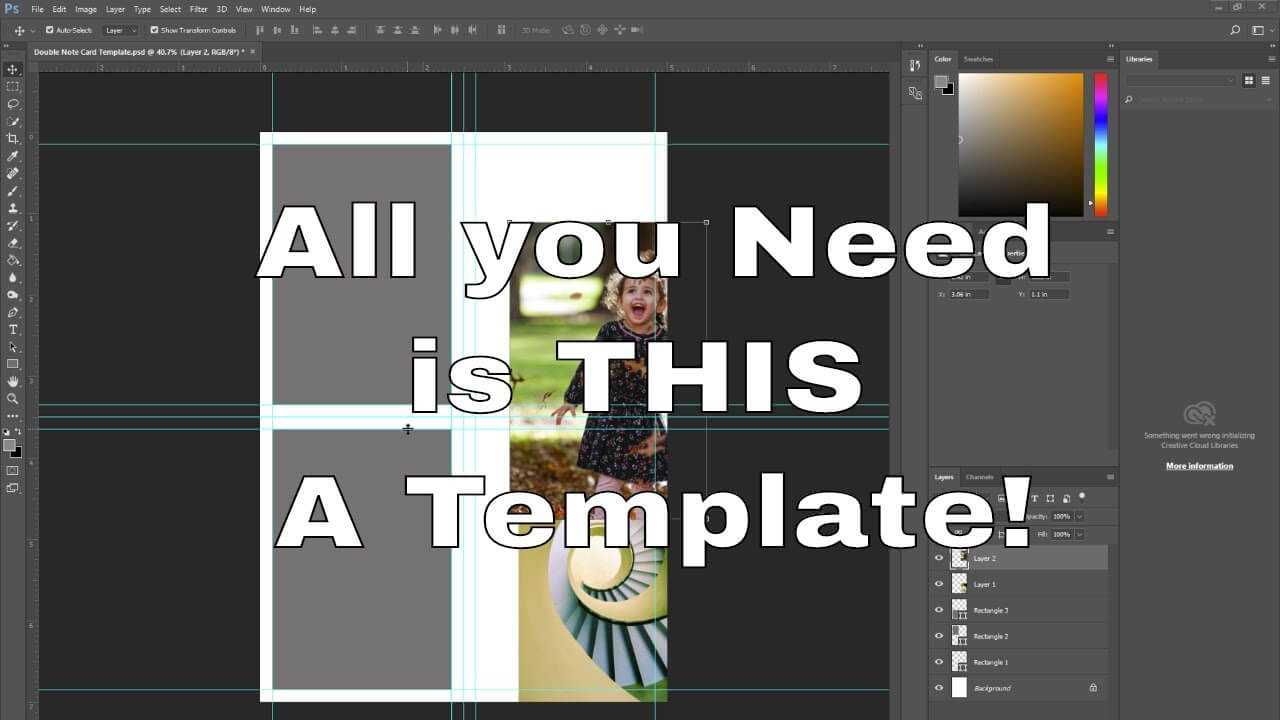 How To Create A Greeting Card Template In Photoshop Regarding Photoshop Birthday Card Template Free