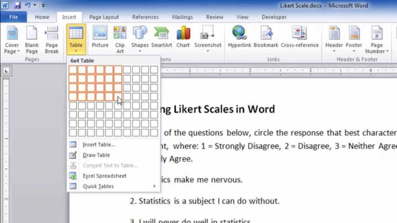 How To Create A Likert Scale/questionnaire In Word Regarding Poll Template For Word