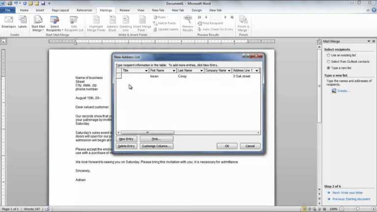 How To Create A Mail Merge Template In Word 2010 Atlantaauctionco