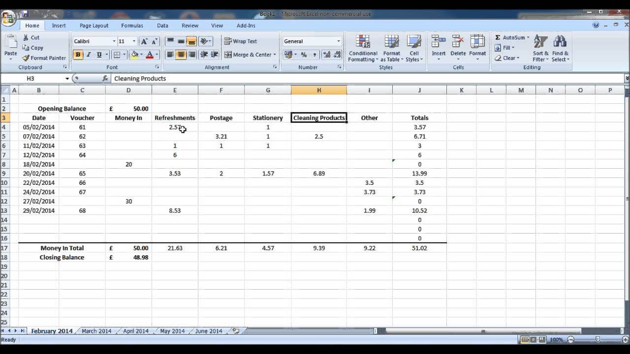 How To Create A Petty Cash Account Using Excel – Part 1 With Petty Cash Expense Report Template