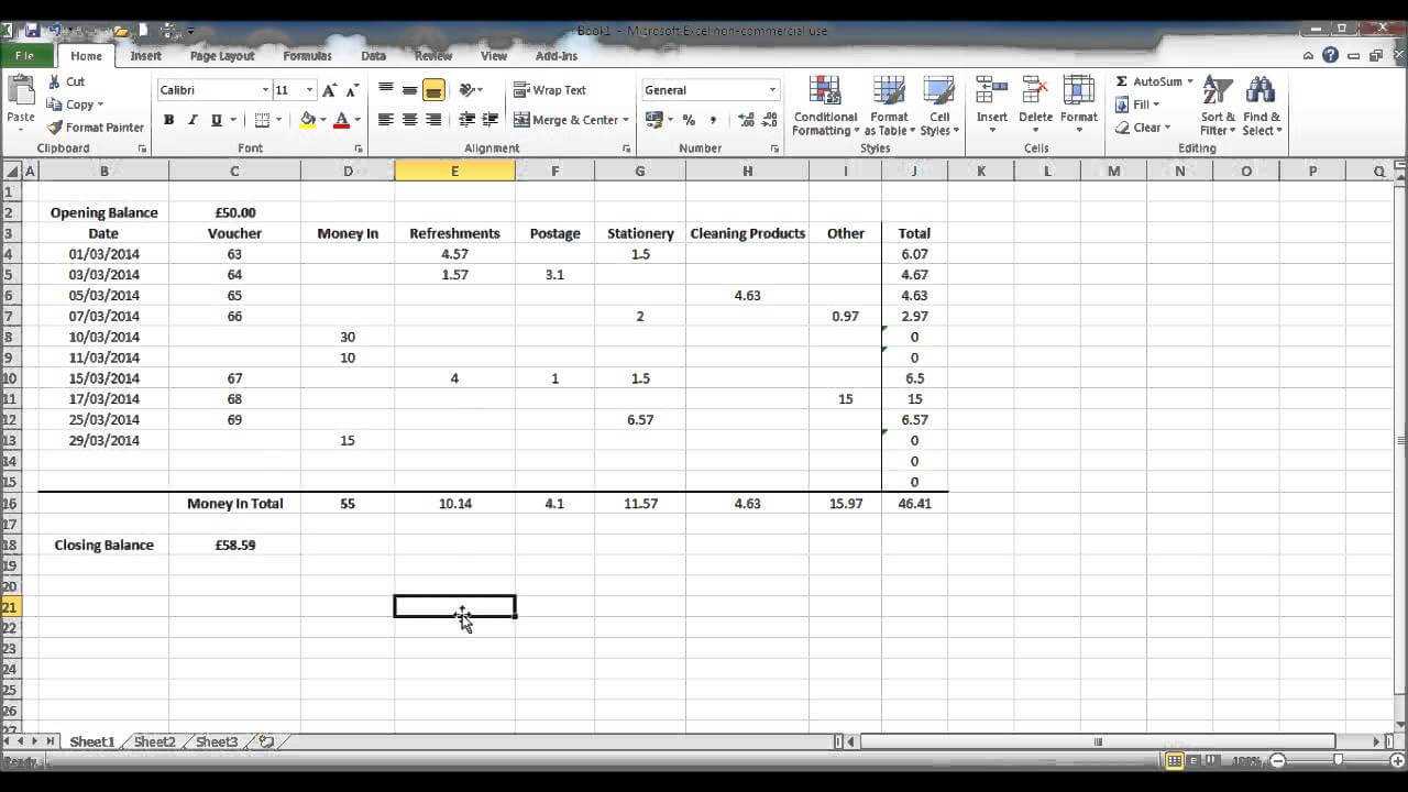 How To Create A Petty Cash Template Using Excel – Part 4 In Petty Cash Expense Report Template