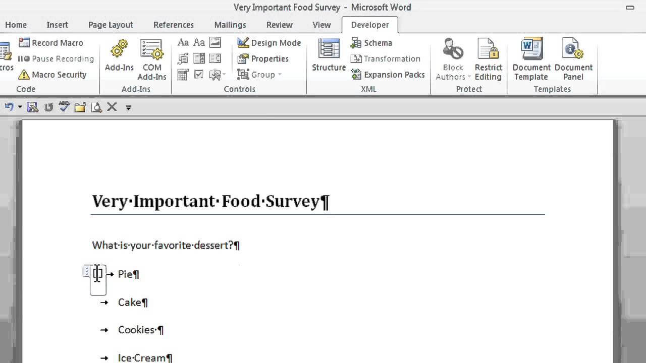 How To Create A Survey With Radio Buttons In Microsoft Word : Office  Software Help Inside Poll Template For Word