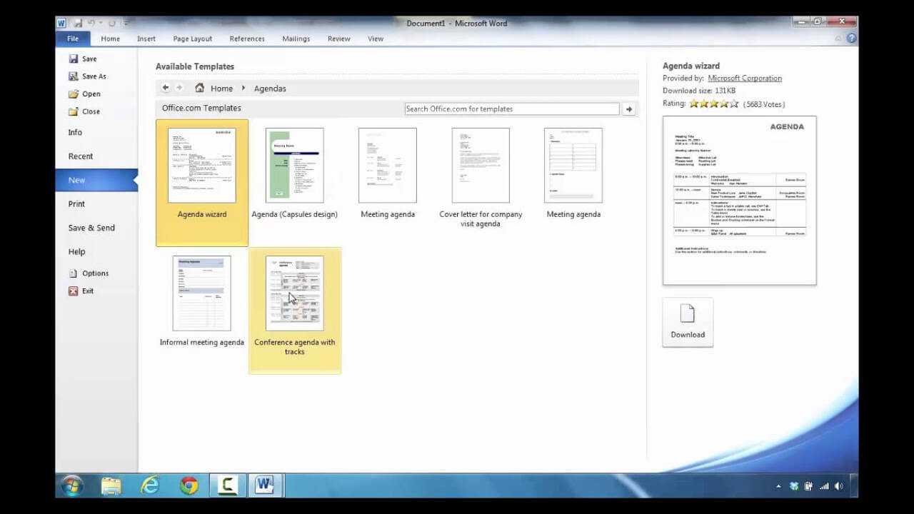 How To Create An Agenda In Microsoft Word 2010 With Agenda Template Word 2010