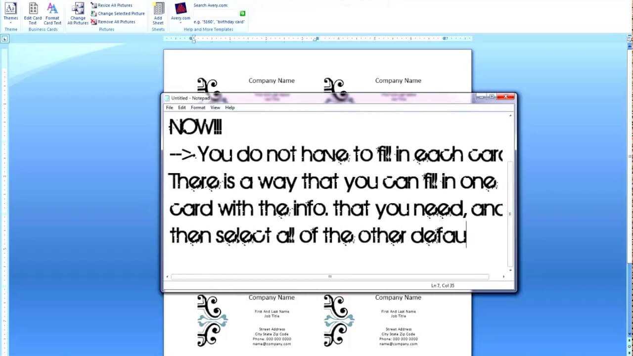 How To Create Business Cards On Microsoft Word 2007 Pertaining To Business Card Template For Word 2007