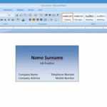 How To Create Calling Card In Microsoft Word 2007 | Uunilohi Inside Business Card Template For Word 2007